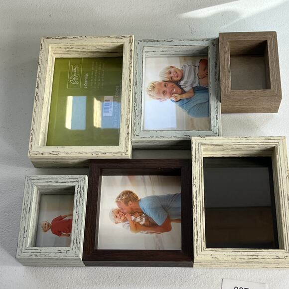 Green Tree Gallery Photo Frame Set 6 Openings Distressed Rustic - Picture 10 of 11